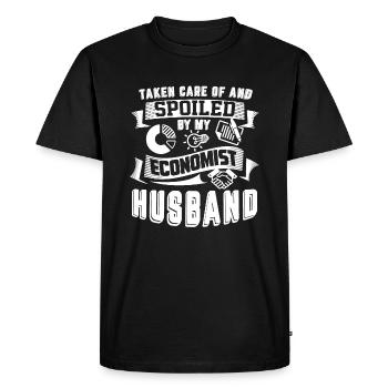 Economist Spoiled By My Economist Husband - Men's Premium Organic T-Shirt - black - Front - Nico (187cm)