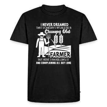 Be A Grumpy Old Farmer - Men's Premium Organic T-Shirt - black - Front - Nico (187cm)