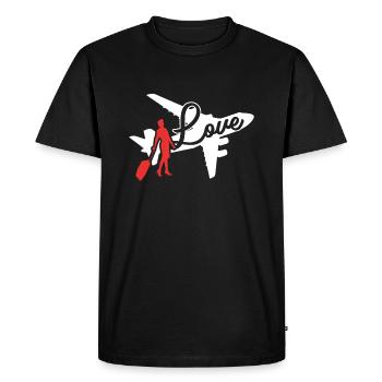 Flight Attendant Love Flight Attendant - Men's Premium Organic T-Shirt - black - Front - Nico (187cm)