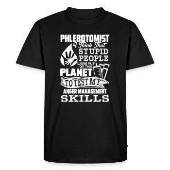 Phlebotomist Skills - Men's Premium Organic T-Shirt - black - Front - Nico (187cm)