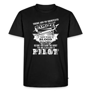 Pilot To Be Called A Pilot - Men's Premium Organic T-Shirt - black - Front - Nico (187cm)