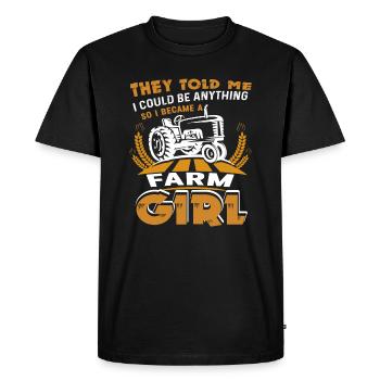 Farmer I Became A Farmer Girl - Men's Premium Organic T-Shirt - black - Front - Nico (187cm)