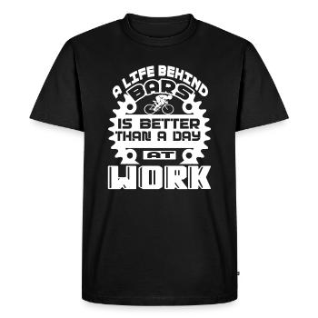 Bicycle Bicycle A Life Behind Bars - Men's Premium Organic T-Shirt - black - Front - Nico (187cm)