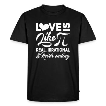 Pi Day Love Is Like Pi Never Ending - Men's Premium Organic T-Shirt - black - Front - Nico (187cm)