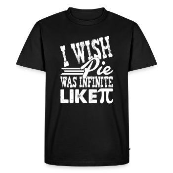 Pi Day I Wish Pie Was Infinite Like Pi - Men's Premium Organic T-Shirt - black - Front - Nico (187cm)
