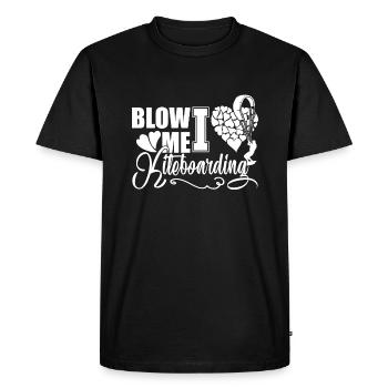 Kiteboarding Blow me I Love Kiteboarding - Men's Premium Organic T-Shirt - black - Front - Nico (187cm)