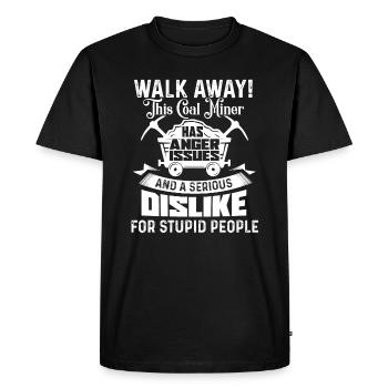 Coal Miner This Coal Miner Has Anger Issues - Men's Premium Organic T-Shirt - black - Front - Nico (187cm)