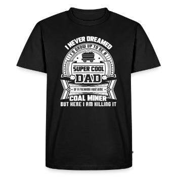 Coal Miner Super Cool Coal Miner Dad - Men's Premium Organic T-Shirt - black - Front - Nico (187cm)