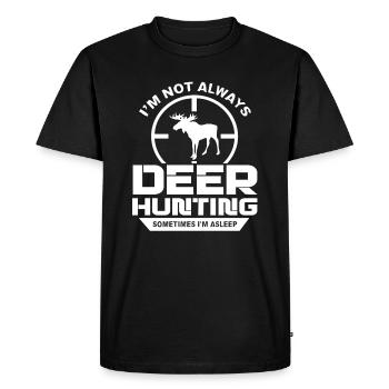 Deer Hunting Always Deer Hunting Sometimes Asleep - Men's Premium Organic T-Shirt - black - Front - Nico (187cm)