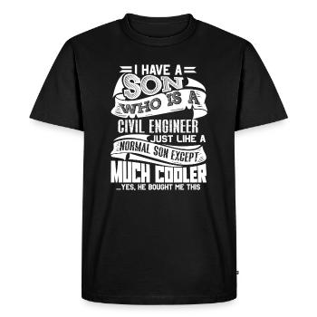 Civil Engineer My Son Is A Civil Engineer - Men's Premium Organic T-Shirt - black - Front - Nico (187cm)