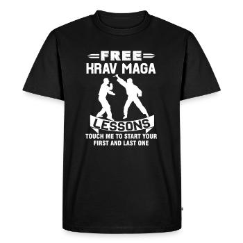 Krav Maga Free Krav Maga Lessons - Men's Premium Organic T-Shirt - black - Front - Nico (187cm)