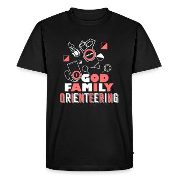 Orienteering God Family Orienteering - Men's Premium Organic T-Shirt - black - Front - Nico (187cm)