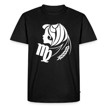Virgo Symbol Sign of Zodiac Funny Horoscope - Men's Premium Organic T-Shirt - black - Front - Nico (187cm)