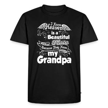 Father's Day Grandpa In Heaven - Men's Premium Organic T-Shirt - black - Front - Nico (187cm)