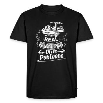 Pontooning Real Grandpas Drive Pontoons - Men's Premium Organic T-Shirt - black - Front - Nico (187cm)