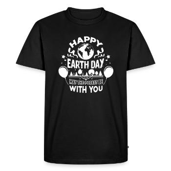 Happy Earth Day May The Forest be With You - Men's Premium Organic T-Shirt - black - Front - Nico (187cm)