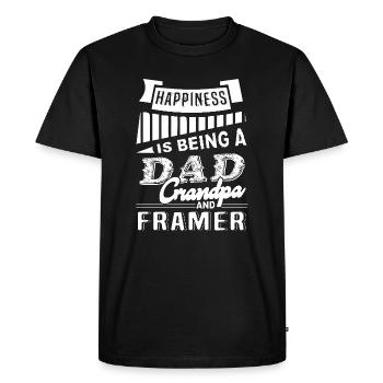 Framer Dad Grandpa And Framer - Men's Premium Organic T-Shirt - black - Front - Nico (187cm)