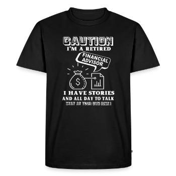 Financial Advisor Financial Advisor Caution - Men's Premium Organic T-Shirt - black - Front - Nico (187cm)