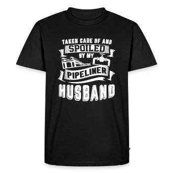 Pipeliner Spoiled By My Pipeliner Husband - Men's Premium Organic T-Shirt - black - Front - Nico (187cm)
