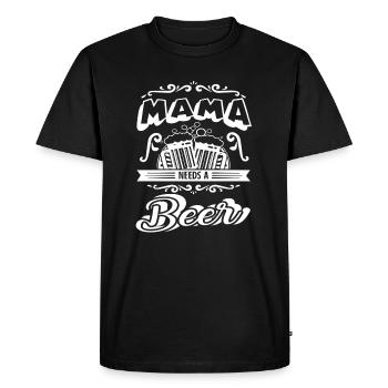 Mother's Day Mama Needs A Beer - Men's Premium Organic T-Shirt - black - Front - Nico (187cm)
