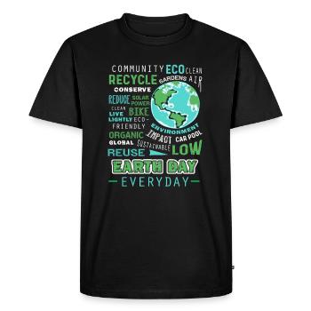 Earth Day Everyday - Men's Premium Organic T-Shirt - black - Front - Nico (187cm)