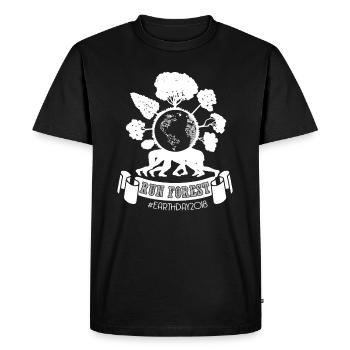 Earth Day Run Forest Earth Day - Men's Premium Organic T-Shirt - black - Front - Nico (187cm)
