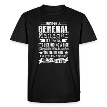 General Manager General Manager Is Easy - Men's Premium Organic T-Shirt - black - Front - Nico (187cm)