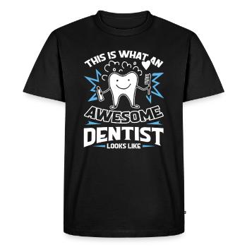 Dentist Awesome Dentist Looks Life - Men's Premium Organic T-Shirt - black - Front - Nico (187cm)