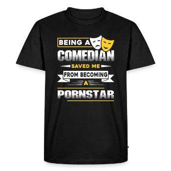 Comedian Being A Comedian Saved Me - Men's Premium Organic T-Shirt - black - Front - Nico (187cm)