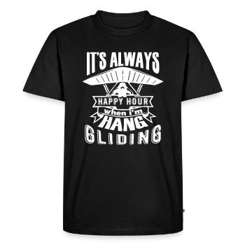 Hang Gliding Hang Gliding Happy Hour - Men's Premium Organic T-Shirt - black - Front - Nico (187cm)