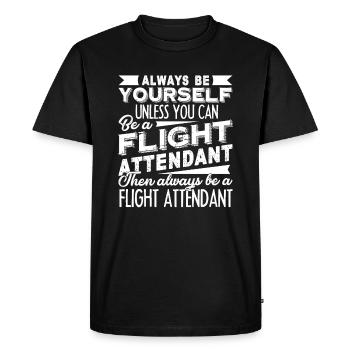 Flight Attendant Always Be A Flight Attendant - Men's Premium Organic T-Shirt - black - Front - Nico (187cm)