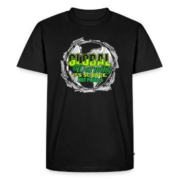 Earth Day Global Warming Is Science - Men's Premium Organic T-Shirt - black - Front - Nico (187cm)