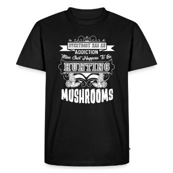 Hunting Mushroom Hunting Mushrooms Addiction - Men's Premium Organic T-Shirt - black - Front - Nico (187cm)