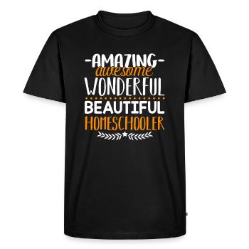 Homeschool Amazing Homeschooler - Men's Premium Organic T-Shirt - black - Front - Nico (187cm)
