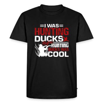 Hunting Duck Funny Hunting Duck - Men's Premium Organic T-Shirt - black - Front - Nico (187cm)