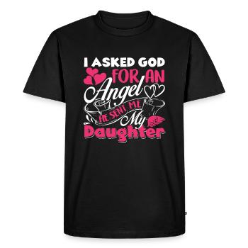 Mother's Day God Sent Me My Daughter - Men's Premium Organic T-Shirt - black - Front - Nico (187cm)