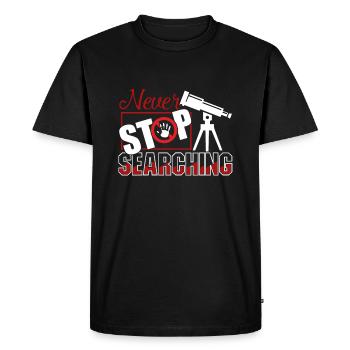 Astronomer Never Stop Searching - Men's Premium Organic T-Shirt - black - Front - Nico (187cm)