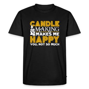 Candle Making Makes Me Happy - Men's Premium Organic T-Shirt - black - Front - Nico (187cm)