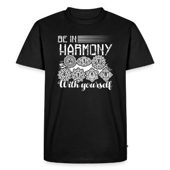 Chakra Chakra Be In Harmony With Yourself - Men's Premium Organic T-Shirt - black - Front - Nico (187cm)