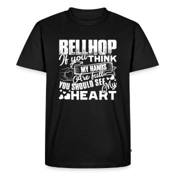 Bellhop Bellhop Full Heart - Men's Premium Organic T-Shirt - black - Front - Nico (187cm)