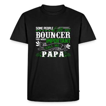 Bouncer Papa - Men's Premium Organic T-Shirt - black - Front - Nico (187cm)