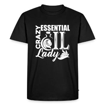 Crazy Essential Oil Lady - Men's Premium Organic T-Shirt - black - Front - Nico (187cm)