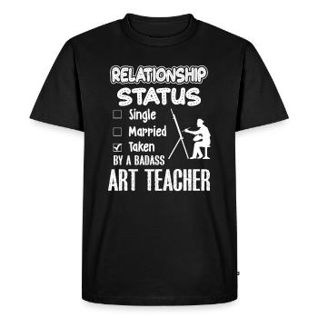 Art Teacher Art Teacher Relationship Status - Men's Premium Organic T-Shirt - black - Front - Nico (187cm)