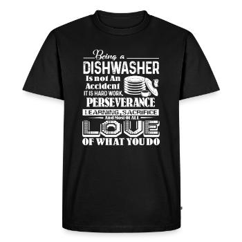 Being a Dishwasher Is Not An Accident - Men's Premium Organic T-Shirt - black - Front - Nico (187cm)