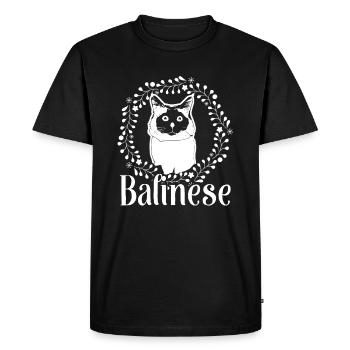 Balinese Cat Balinese Cat Vintage - Men's Premium Organic T-Shirt - black - Front - Nico (187cm)