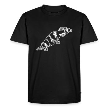 Blue Tongue Skink Floral Pattern - Men's Premium Organic T-Shirt - black - Front - Nico (187cm)