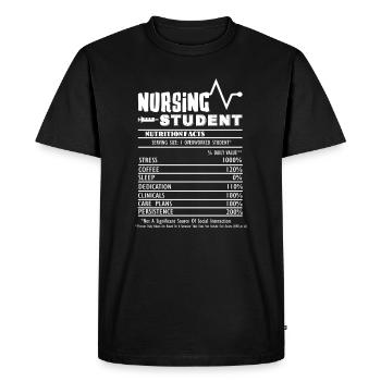 Nursing Student Nursing Student Nutrition Facts - Men's Premium Organic T-Shirt - black - Front - Nico (187cm)