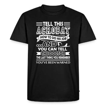 Acrobat Funny Acrobat - Men's Premium Organic T-Shirt - black - Front - Nico (187cm)