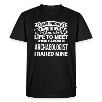 Archaeologist Proud Archaeologist Parent - Men's Premium Organic T-Shirt - black - Front - Nico (187cm)