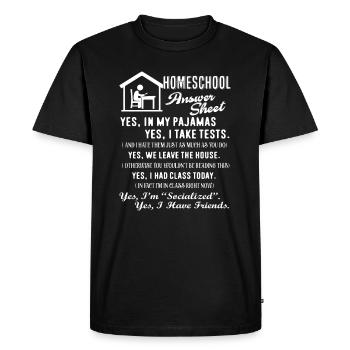 Homeschool Homeschool Answer Sheet - Men's Premium Organic T-Shirt - black - Front - Nico (187cm)